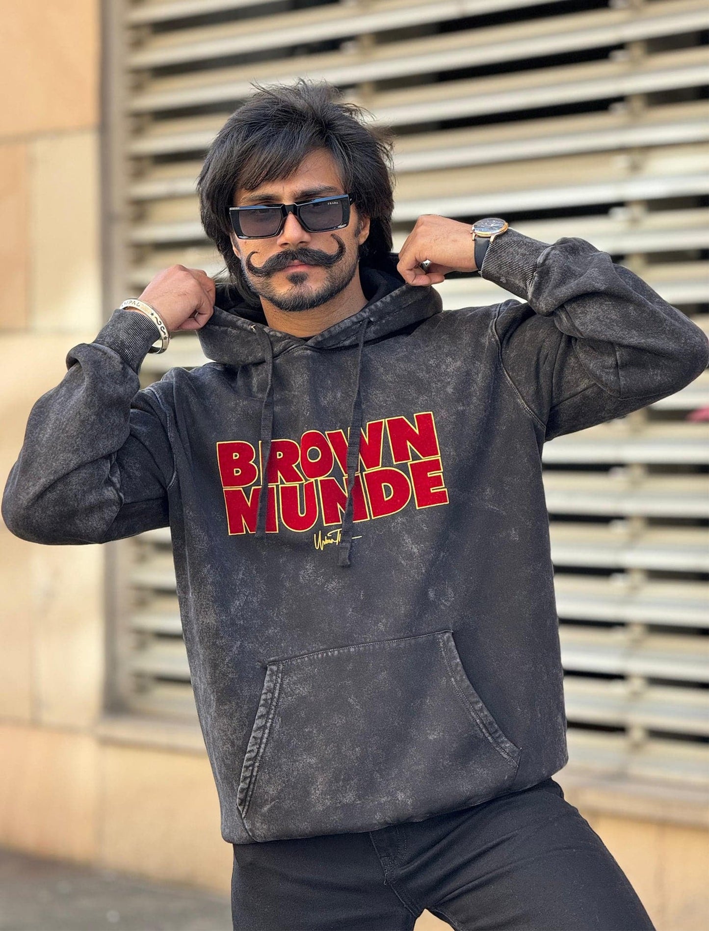 Brown Munde Stonewashed Hoodie
