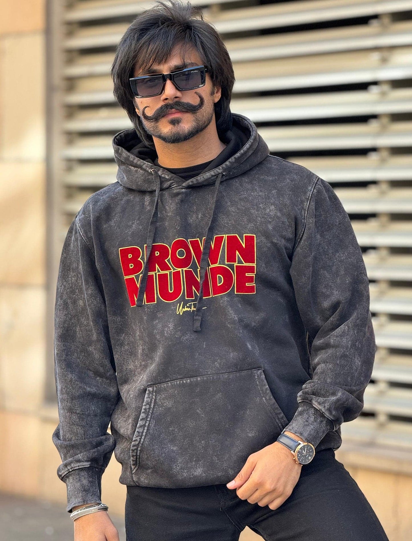 Brown Munde Stonewashed Hoodie