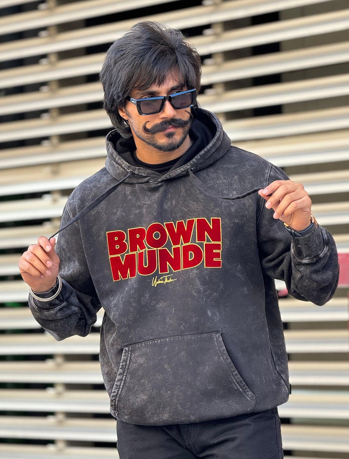 Brown Munde Stonewashed Hoodie