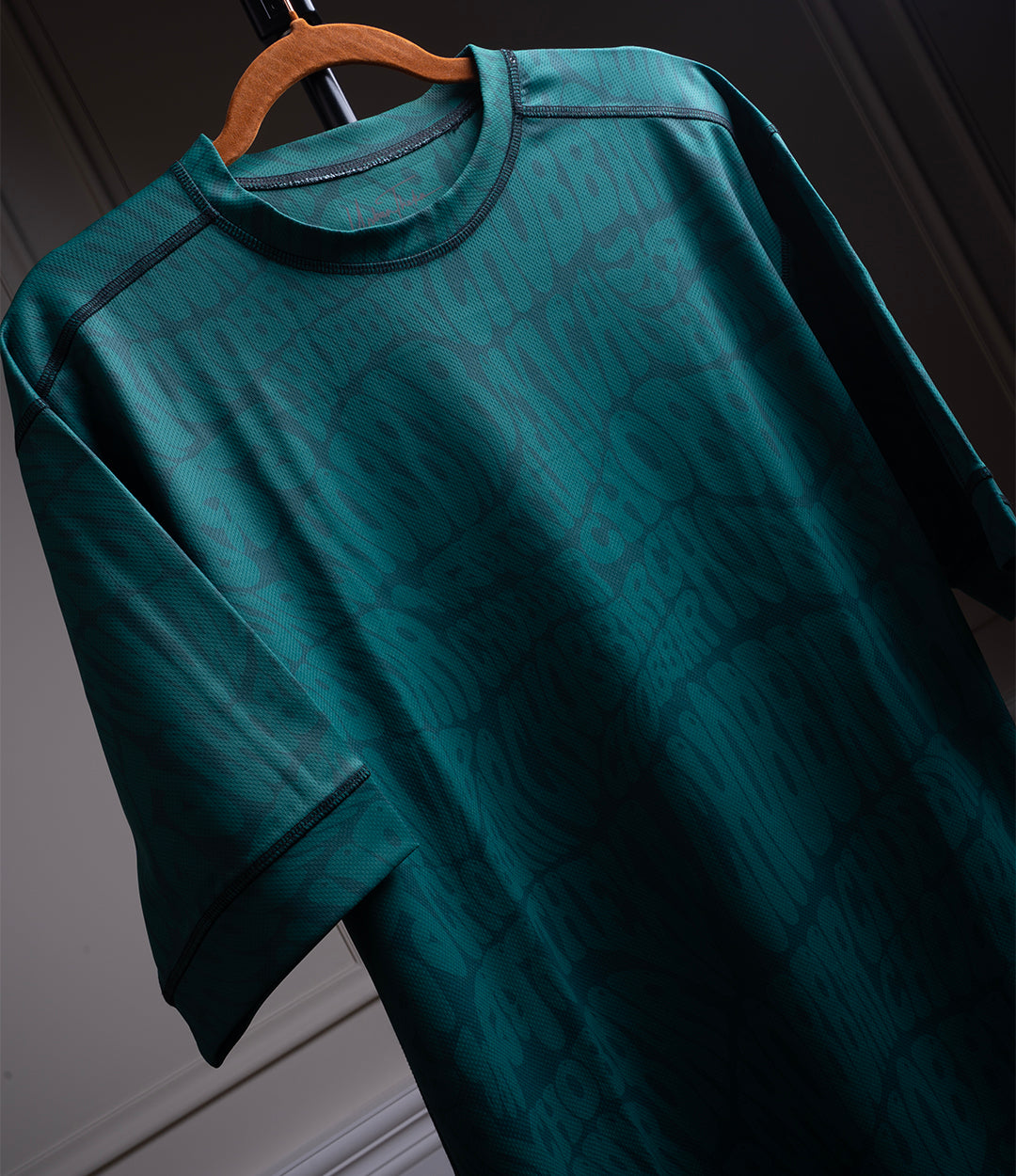 Designer Chobbar Green Cool-n-Dry-Fit Drop Shoulder T-Shirt