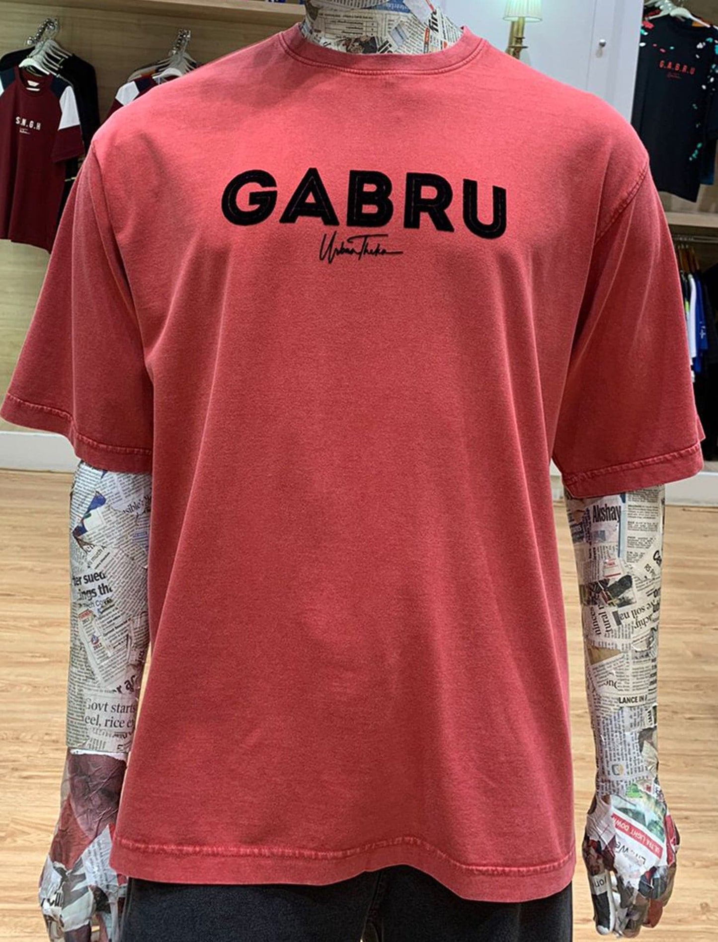 Gabru Red Stonewashed T-shirt