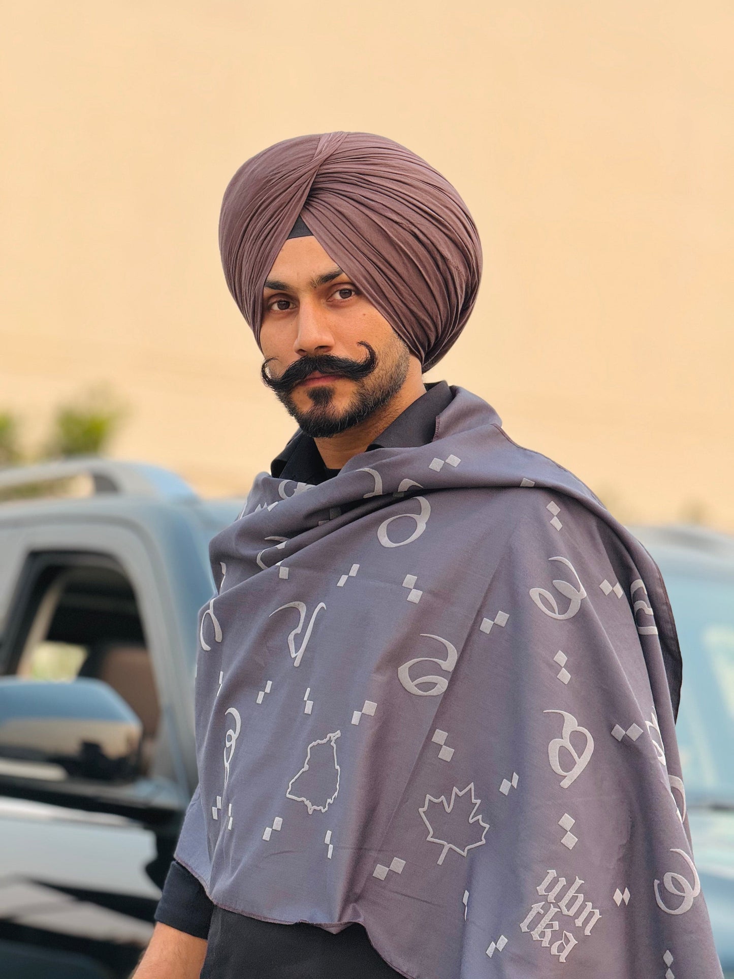 Maa Boli Designer ALL-WEATHER Stole ( Space Grey )