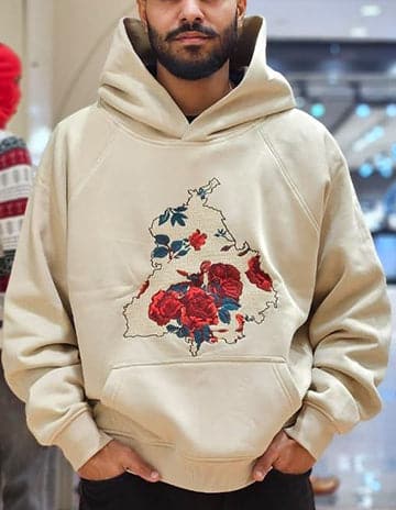 Khirda Punjab Embroidered Designer Hoodie