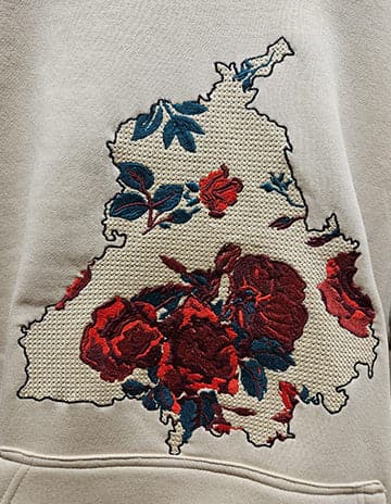 Khirda Punjab Embroidered Designer Hoodie