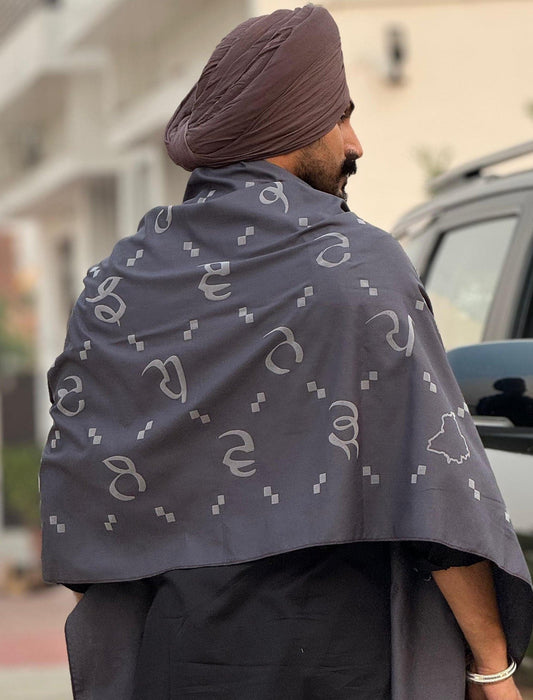 Maa Boli Designer ALL-WEATHER Stole ( Space Grey )