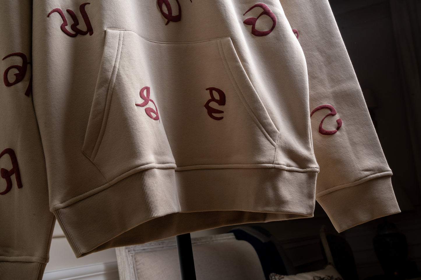 Maa Boli Cream Designer Hoodie