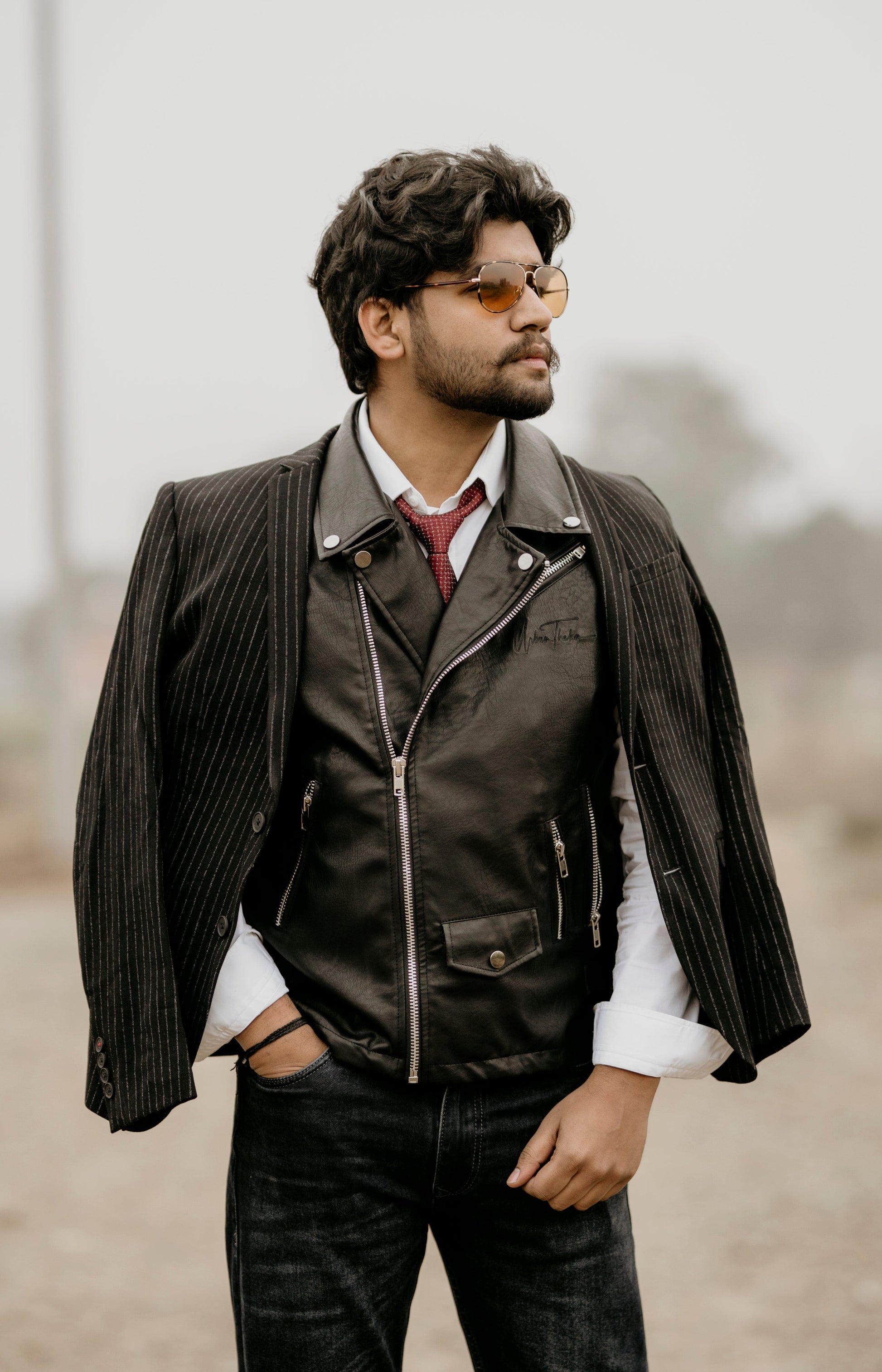 Bikers’ sleeveless leather jacket Black (vegan) - urbantheka