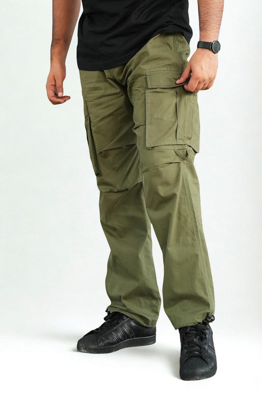Cargo Parachute Pants Olive