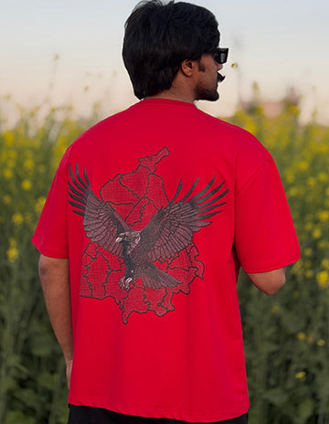 Falcon with Punjab Map Red Tshirt