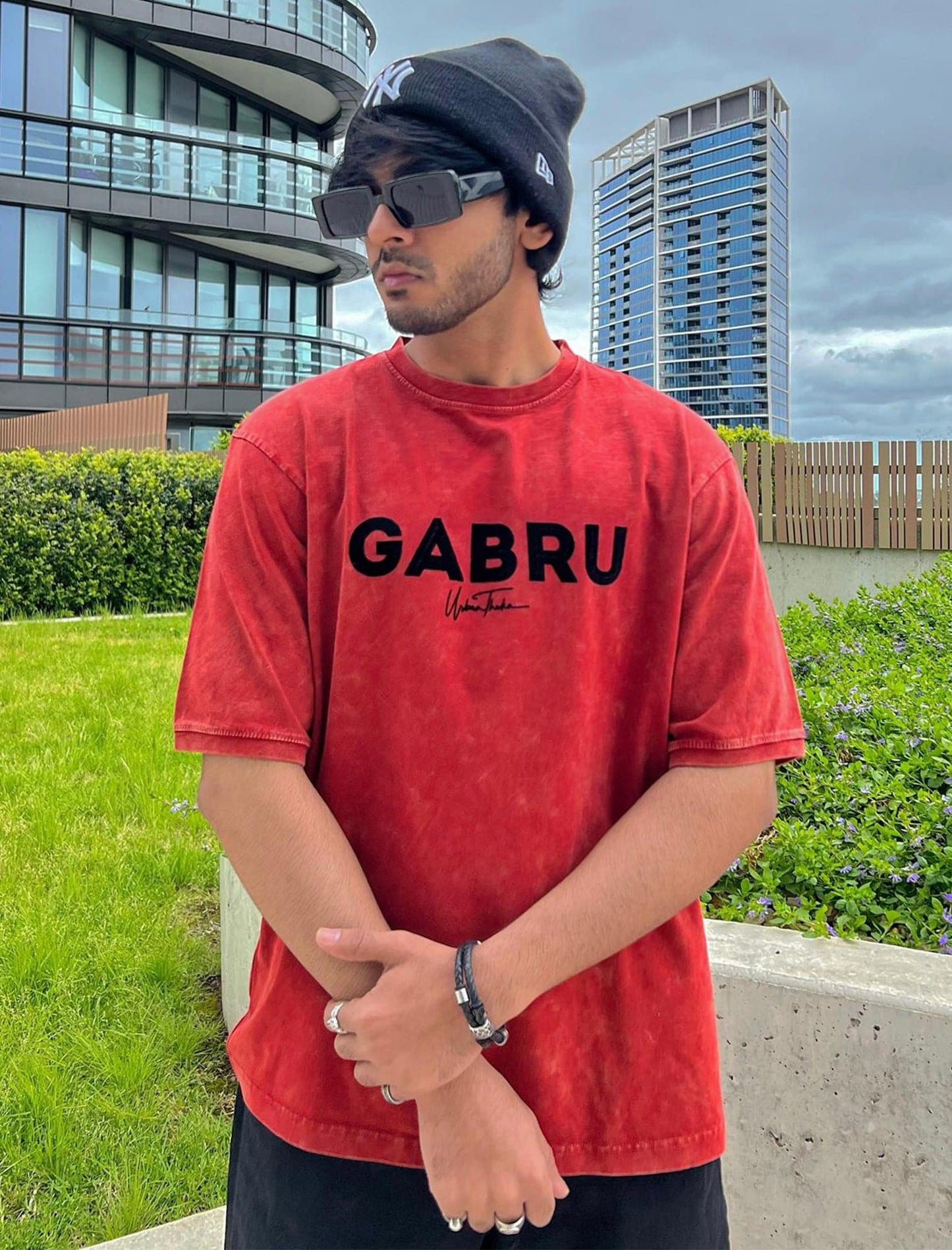 Gabru Red Stonewashed T-shirt