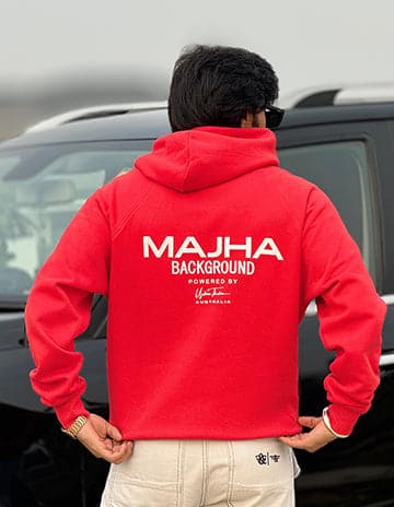 Majhail Red Hoodie - Majha Background. BUY NOW !!  - LIMITED EDITION.  ( WILL NOT BE REPEATED )