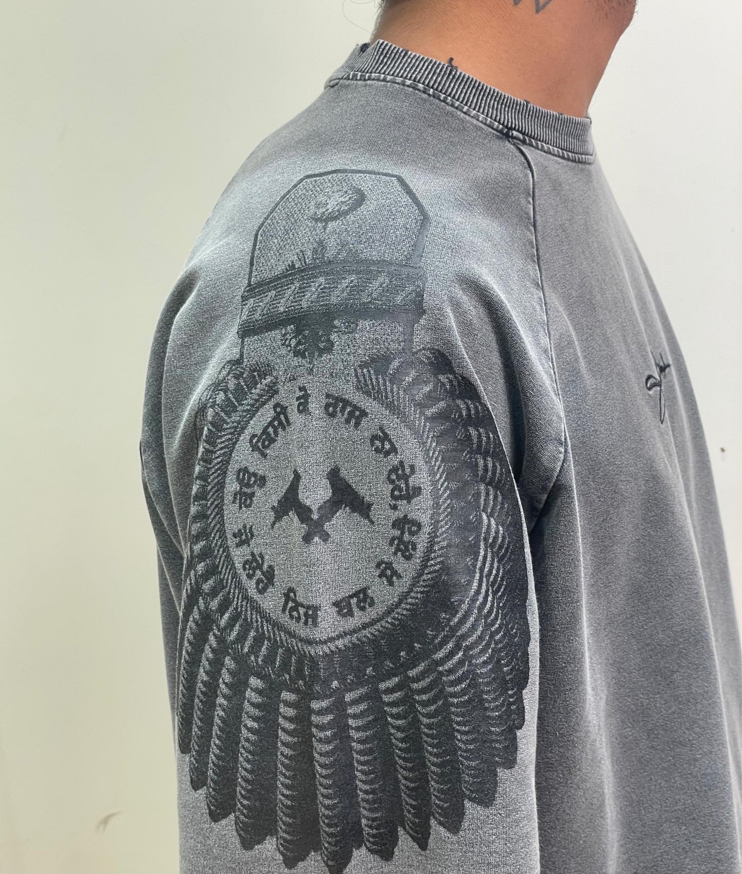 Moose Ink Grey Stonewashed Tshirt