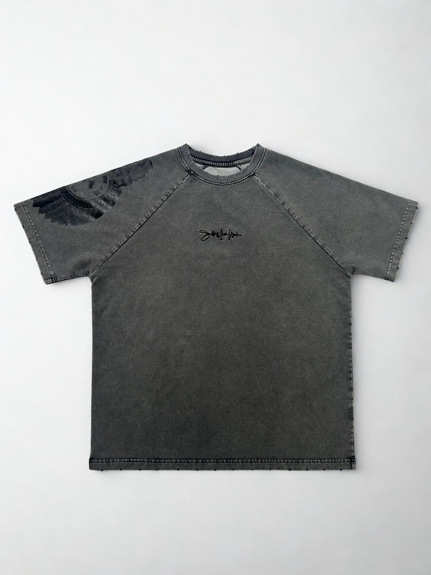 Moose Ink Grey Stonewashed Tshirt