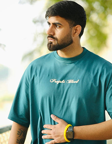 Punjabi Blood Teal Colour Tshirt