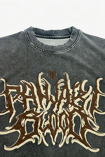 Punjabi Blood Distressed Grey Tshirt