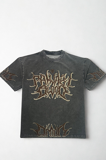 Punjabi Blood Distressed Grey Tshirt