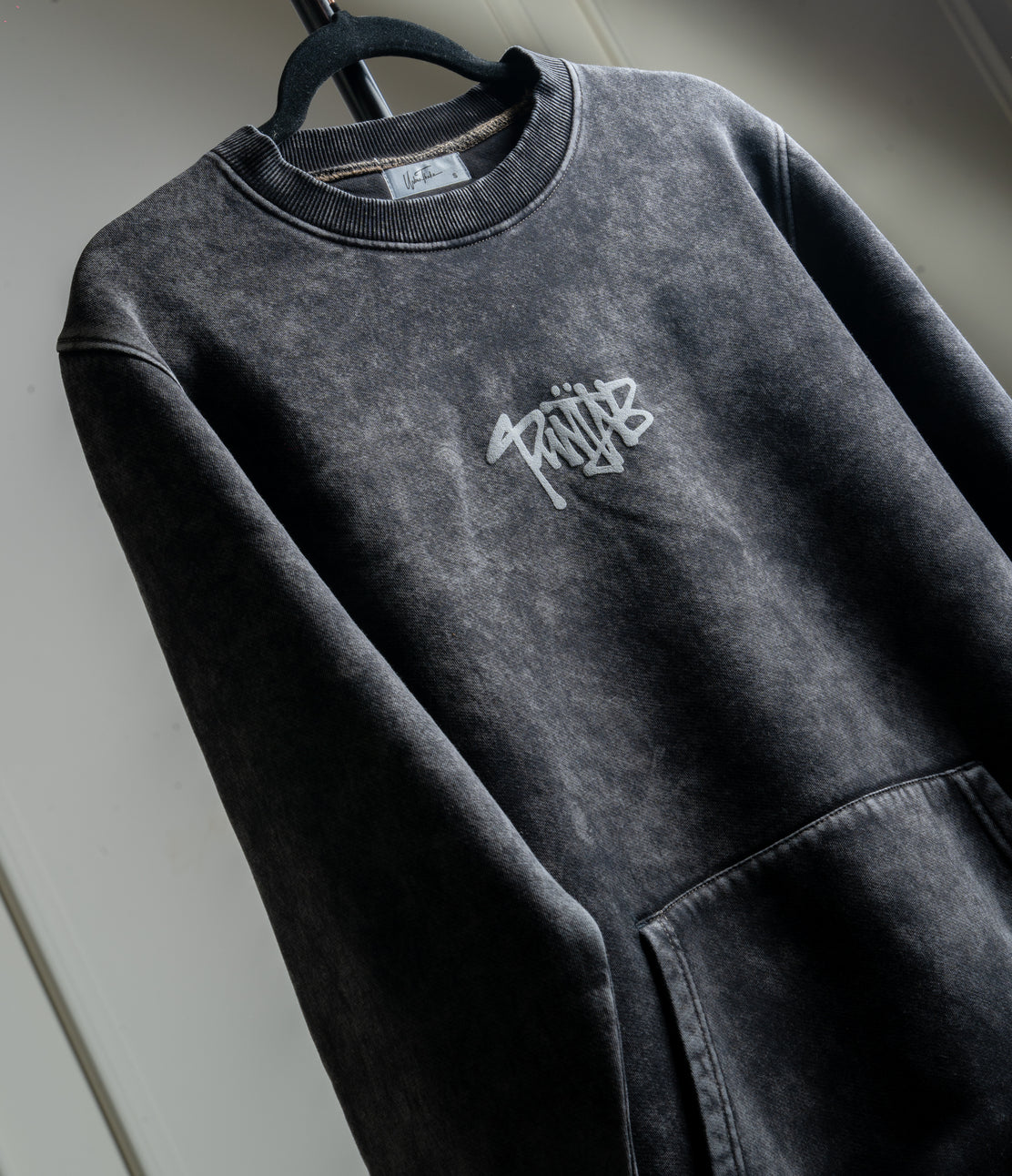 Punjab Bandana Sweatshirt in Black Stone washed Colour