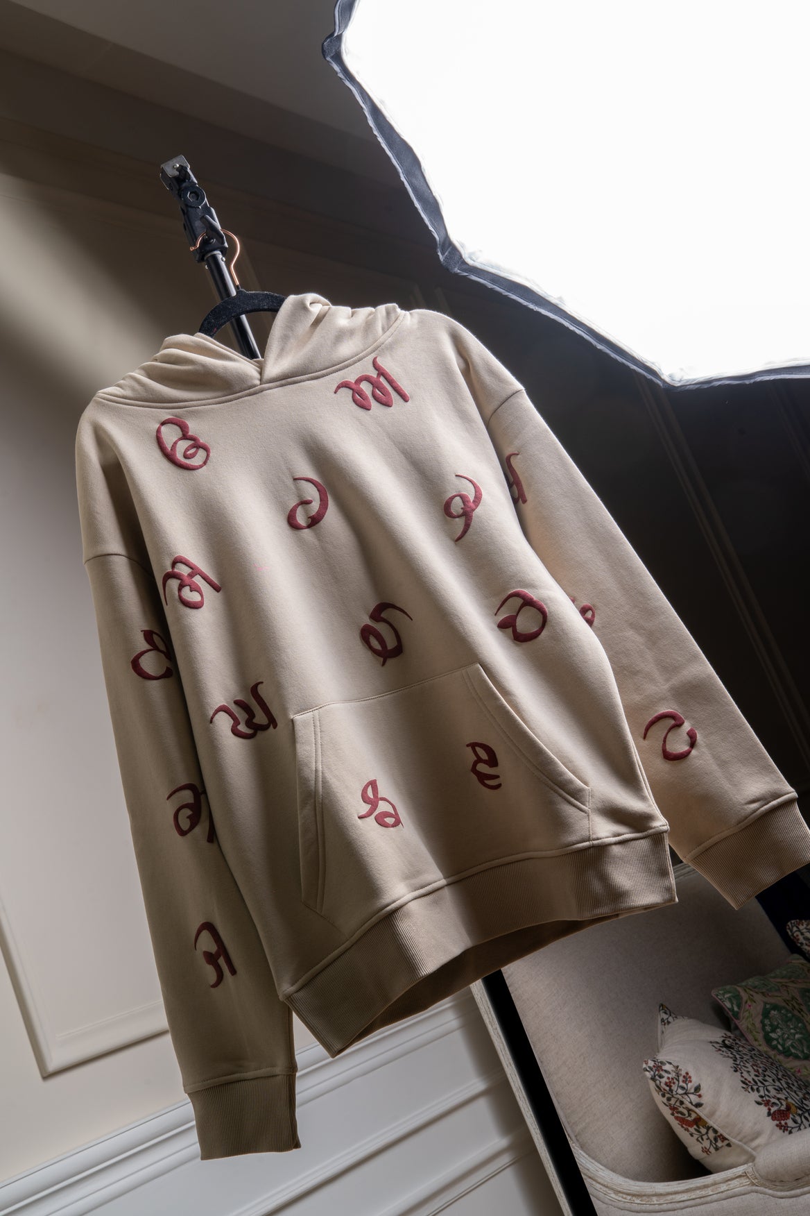 Maa Boli Cream Designer Hoodie
