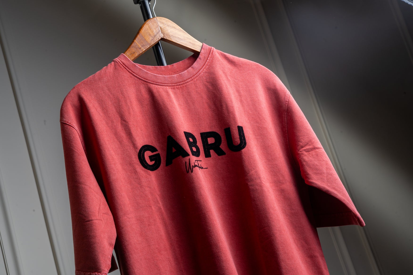 Gabru Red Stonewashed T shirt