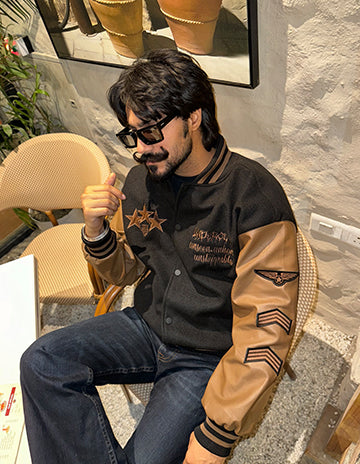 ROYAL BROWN VARSITY JACKET