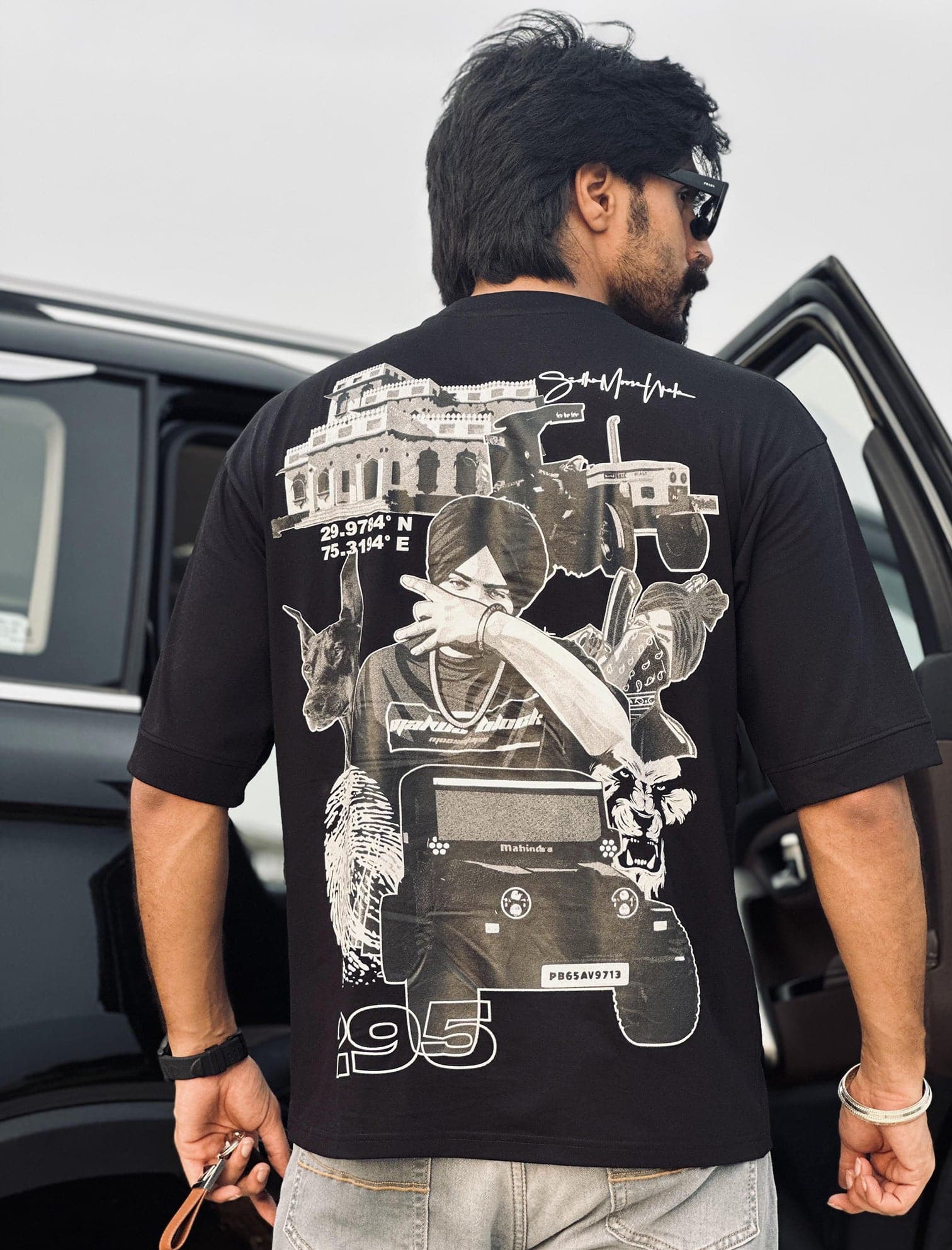 T-Shirt Uomo Urban Backwoods Modular Plugs – Premium Heavy Cotone, Taglie Forti Fino A XXXXXL