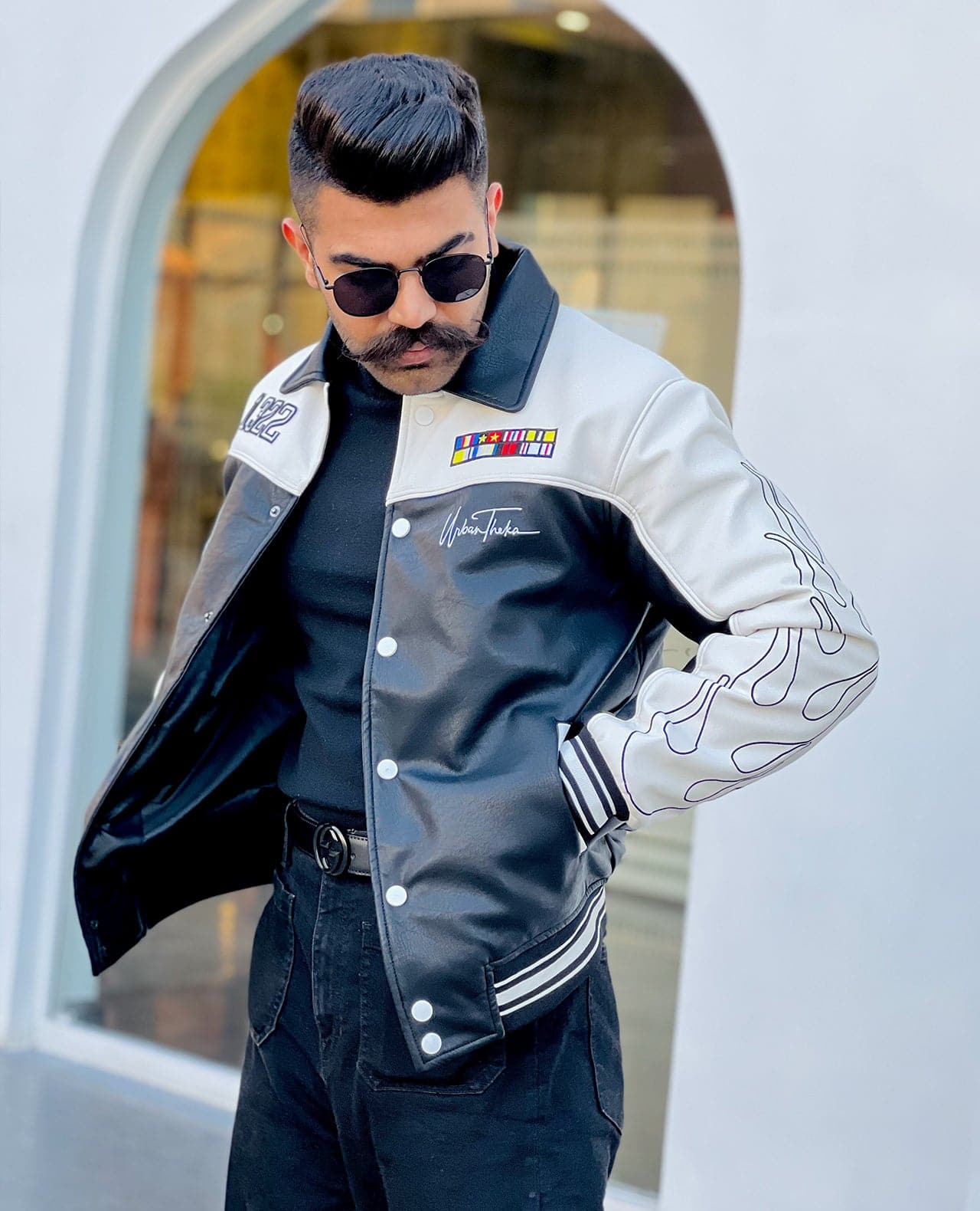 Hustlin' Racing Leather Jacket - urbantheka