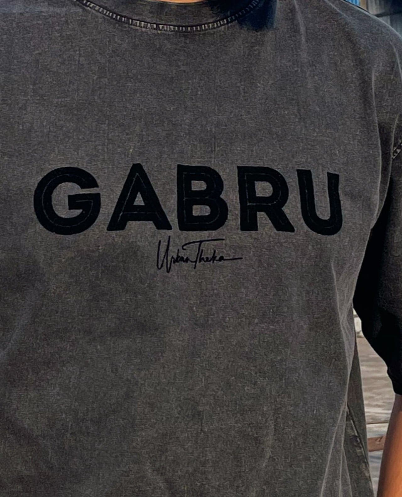 Gabru Black Stonewashed T-shirt - urbantheka