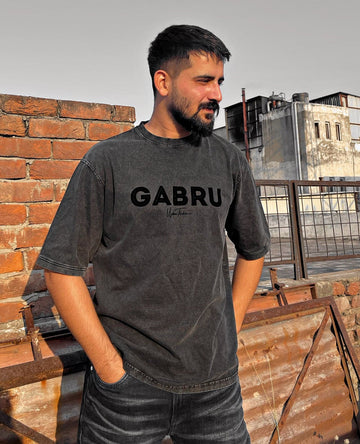 Gabru Black Stonewashed T-shirt - urbantheka