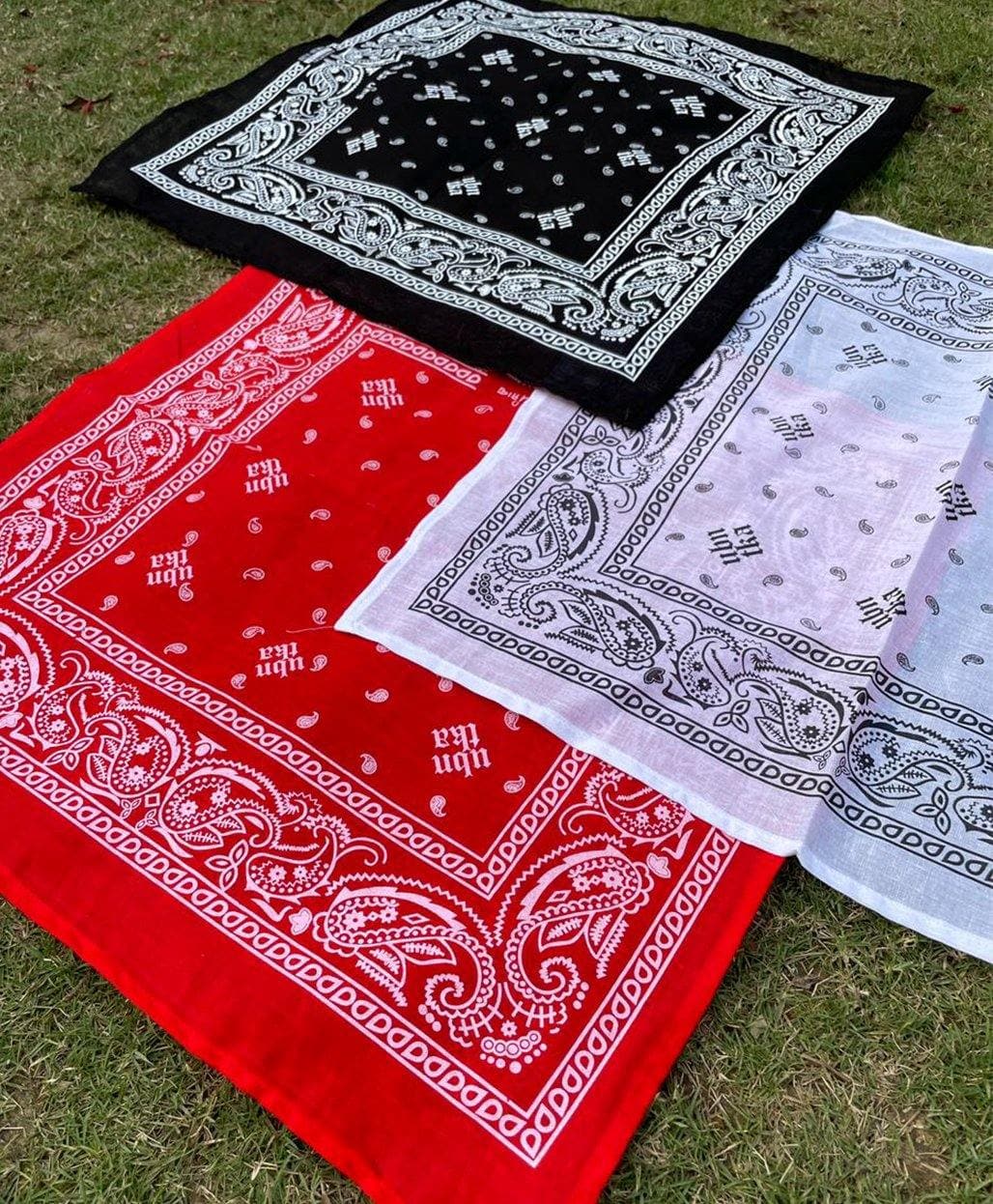 Bandanas Set Of 3 (Black, Red & White) - urbantheka