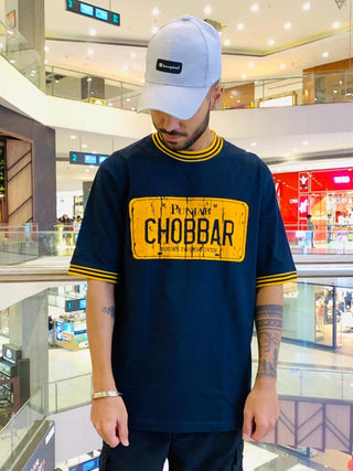 Chobbar Navy Blue Y/B Rib T shirt