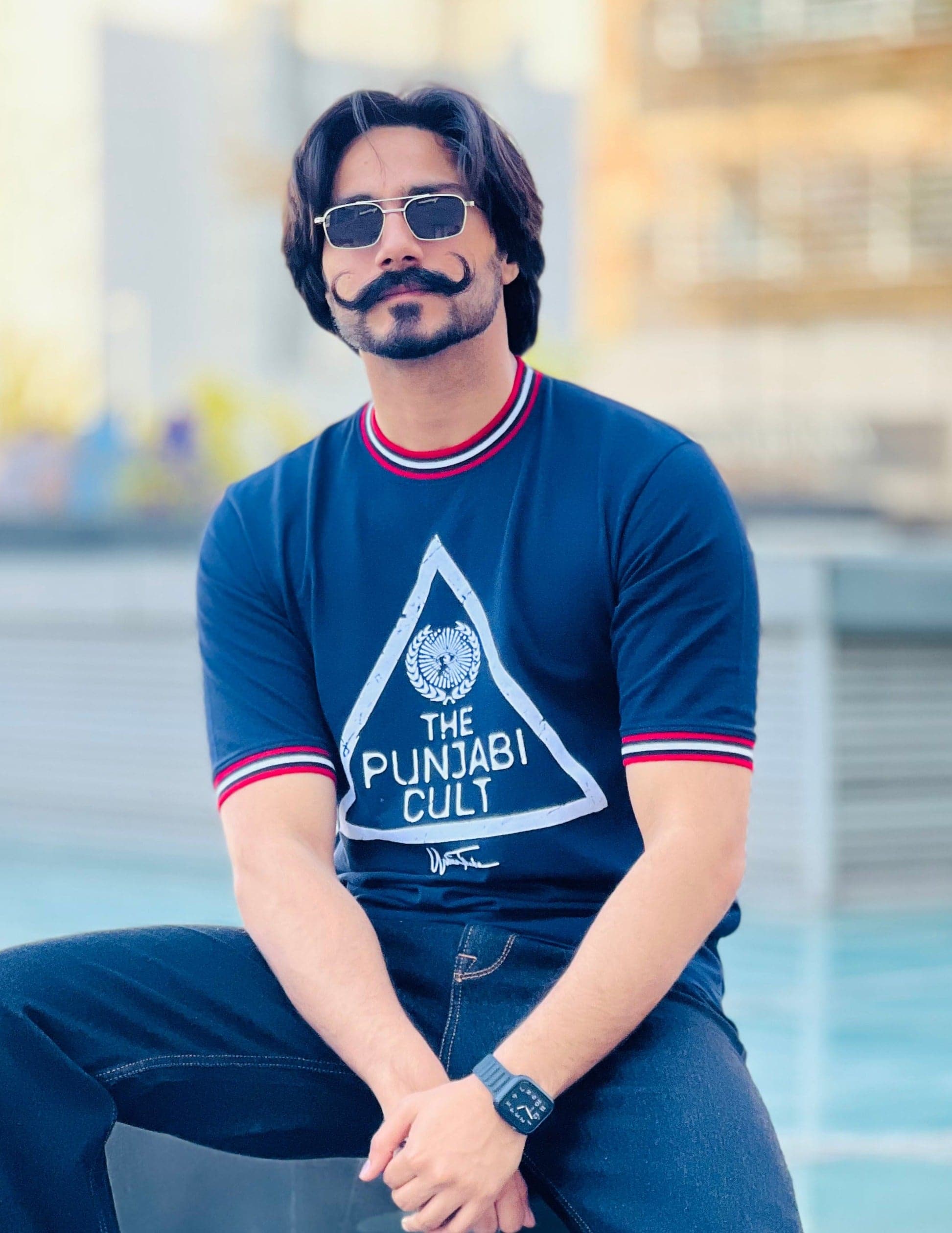 The Punjabi Cult Navy Blue T shirt