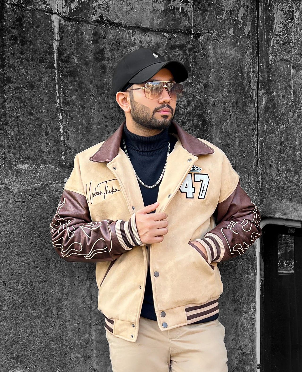 AK47 Brown & Beige Varsity Jacket - urbantheka